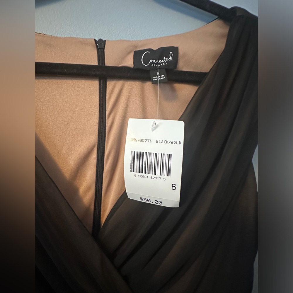 Black/Gold Mini Dress Sheer